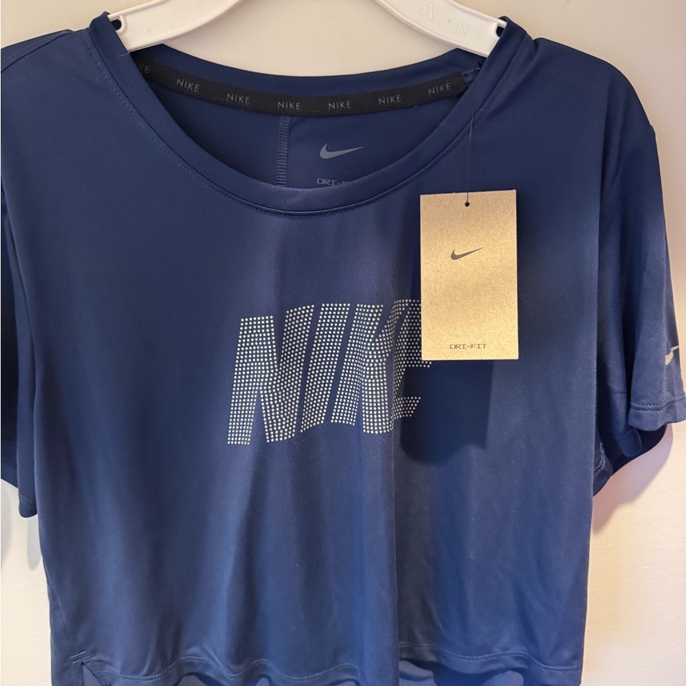 Nike Women's Navy Short Sleeve Performance Tee - Picture 2 of 5